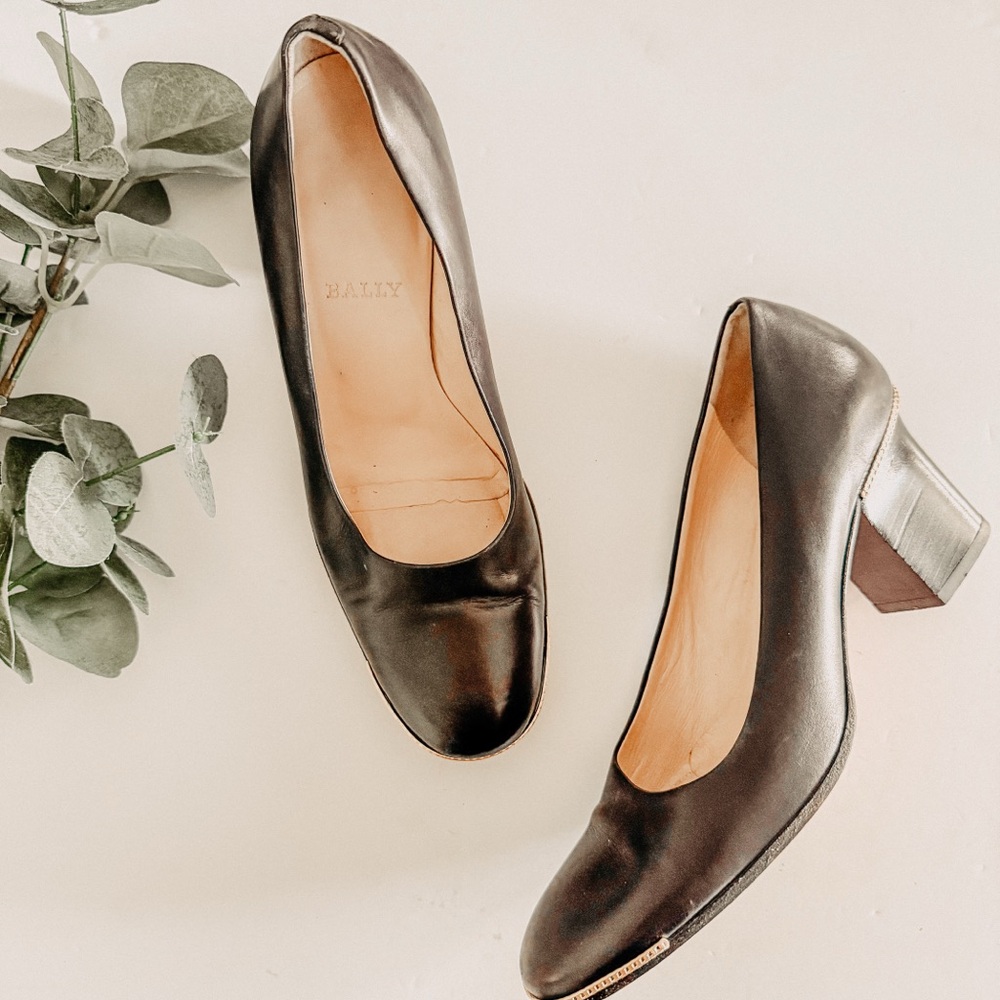Bally Black Theatre Block Heel. Size 6 US, 36.5 EU